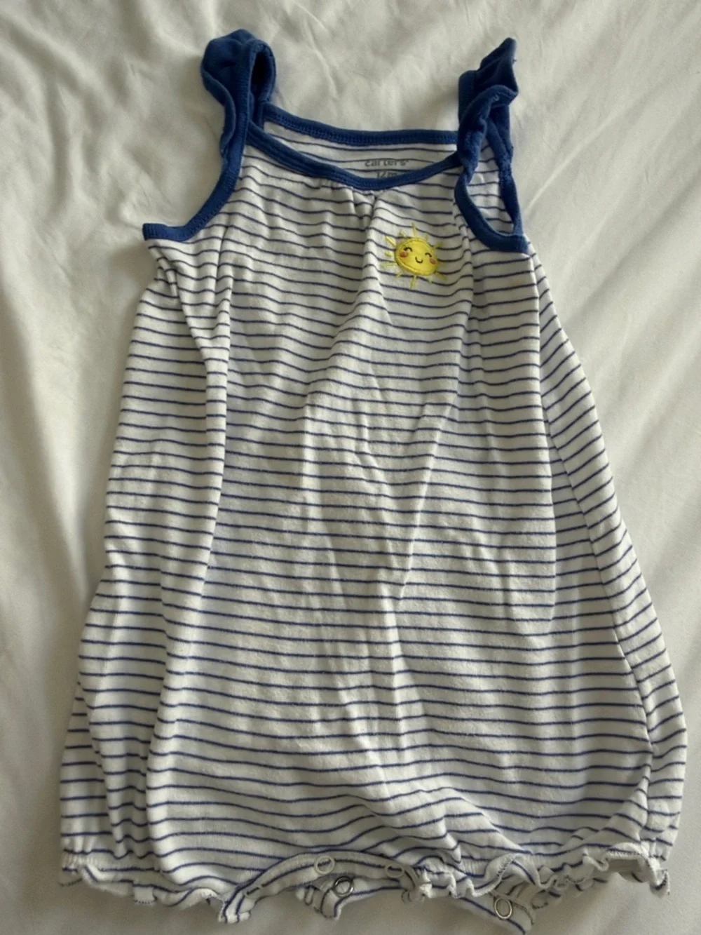 Carter's Navy Checkerboard Romper & Navy-Trim Striped Tank 2-Pack